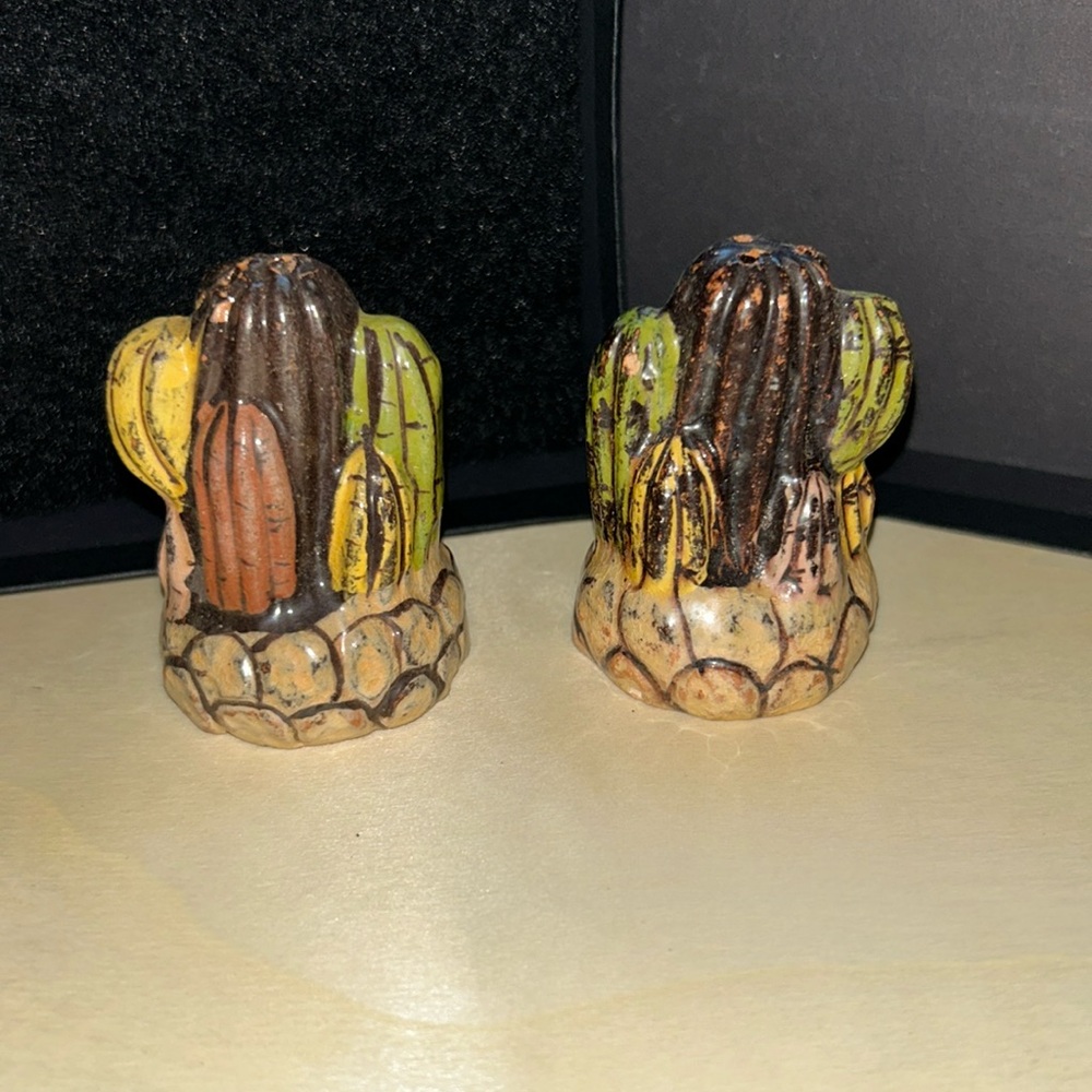 Colorful Cactus Handmade Vintage Salt & Pepper Shaker Set Made in Mexico